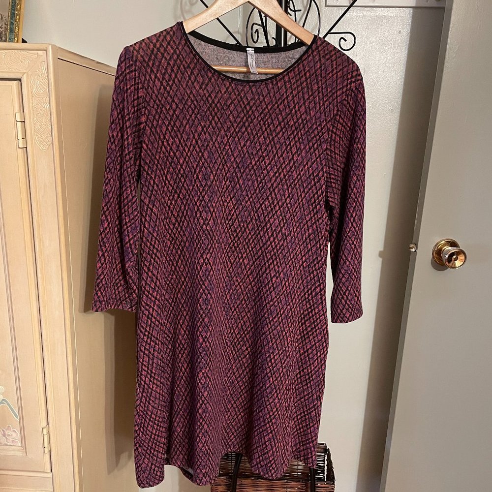 GILMOUR Long Sleeve Relaxed Fit Mini Dress Made in Canada